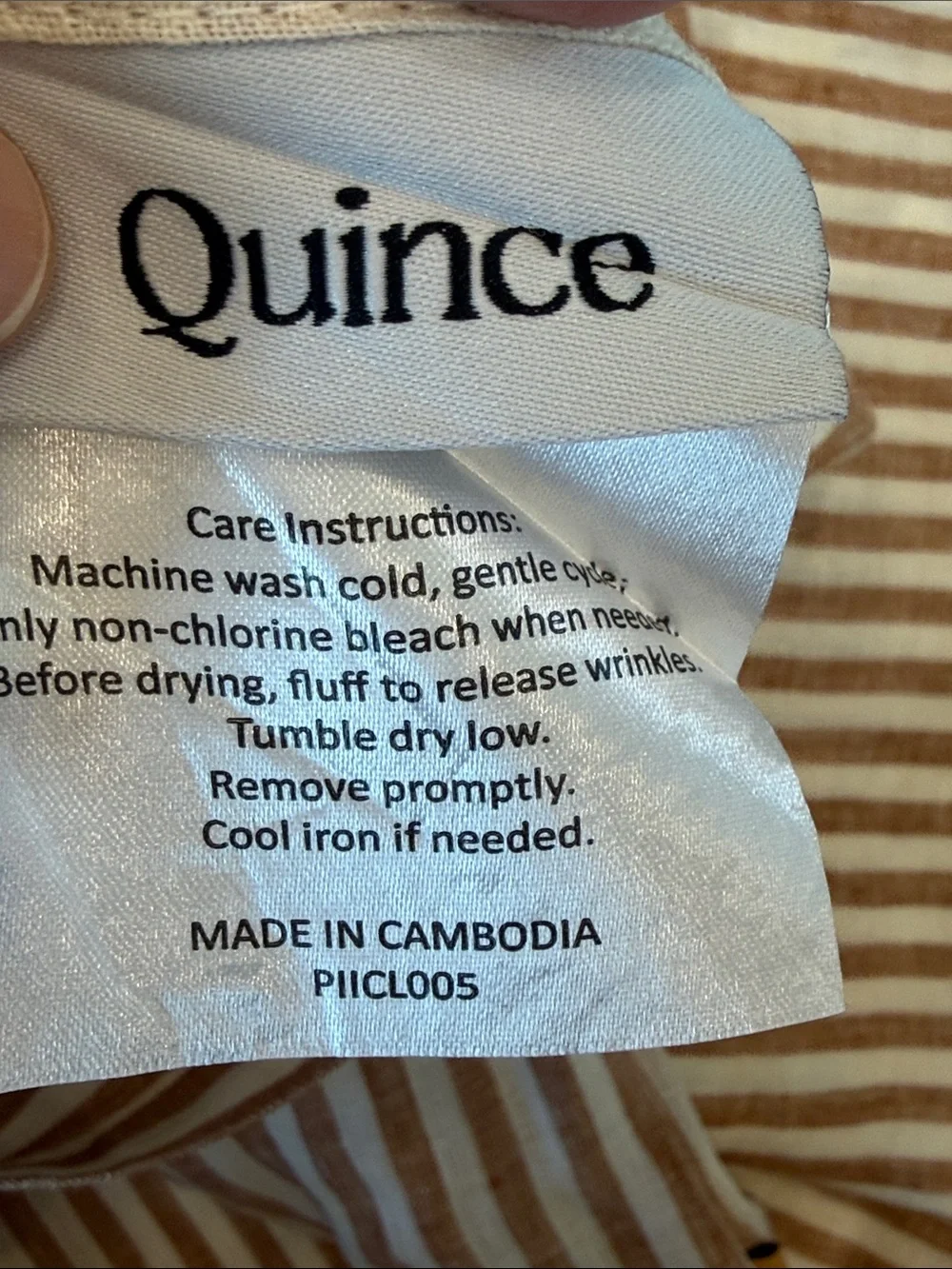 NWOT Quince European Linen Stripe Duvet Set Twin Terracotta White